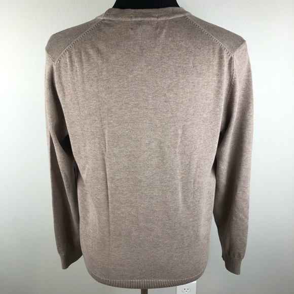 Lands' End Cardigan Sweater Supima Cotton Solid Brown Men's Medium M 38-40 - Picture 4 of 9